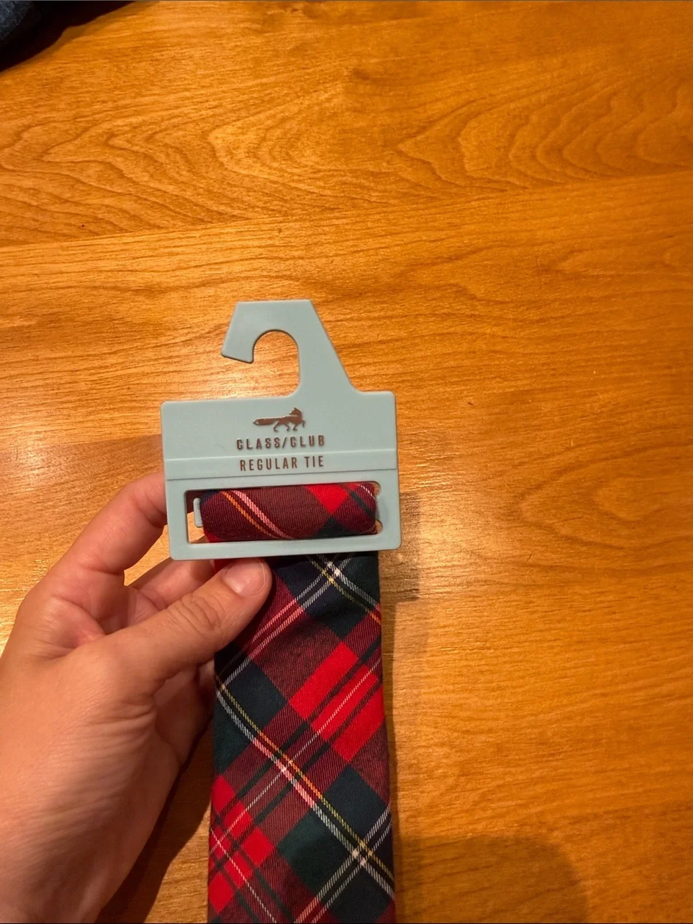 Class Club Red Green and Navy Plaid Tie